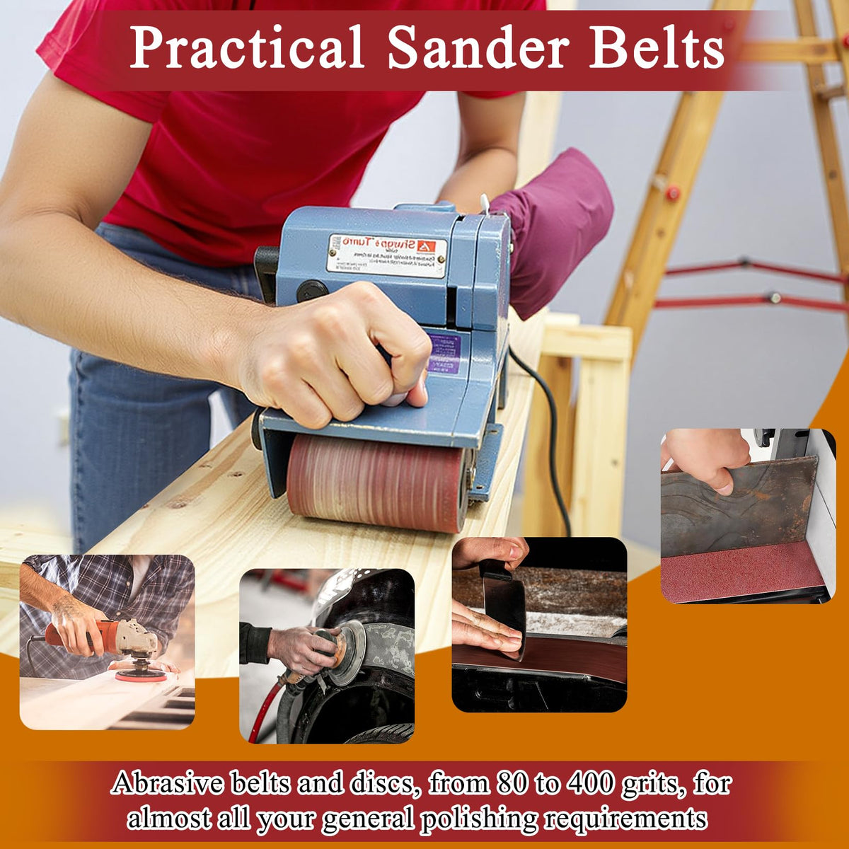 4 x 36 inch 11 Pc Sanding Belts and 6" Self Stick Sanding Disc Set G832
