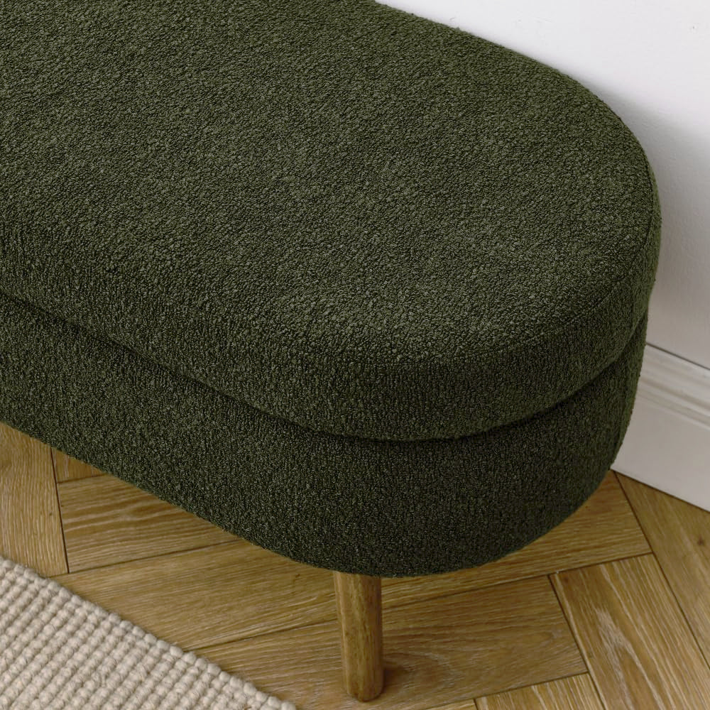 Oval Storage Bench with Rubber Wood Legs F673