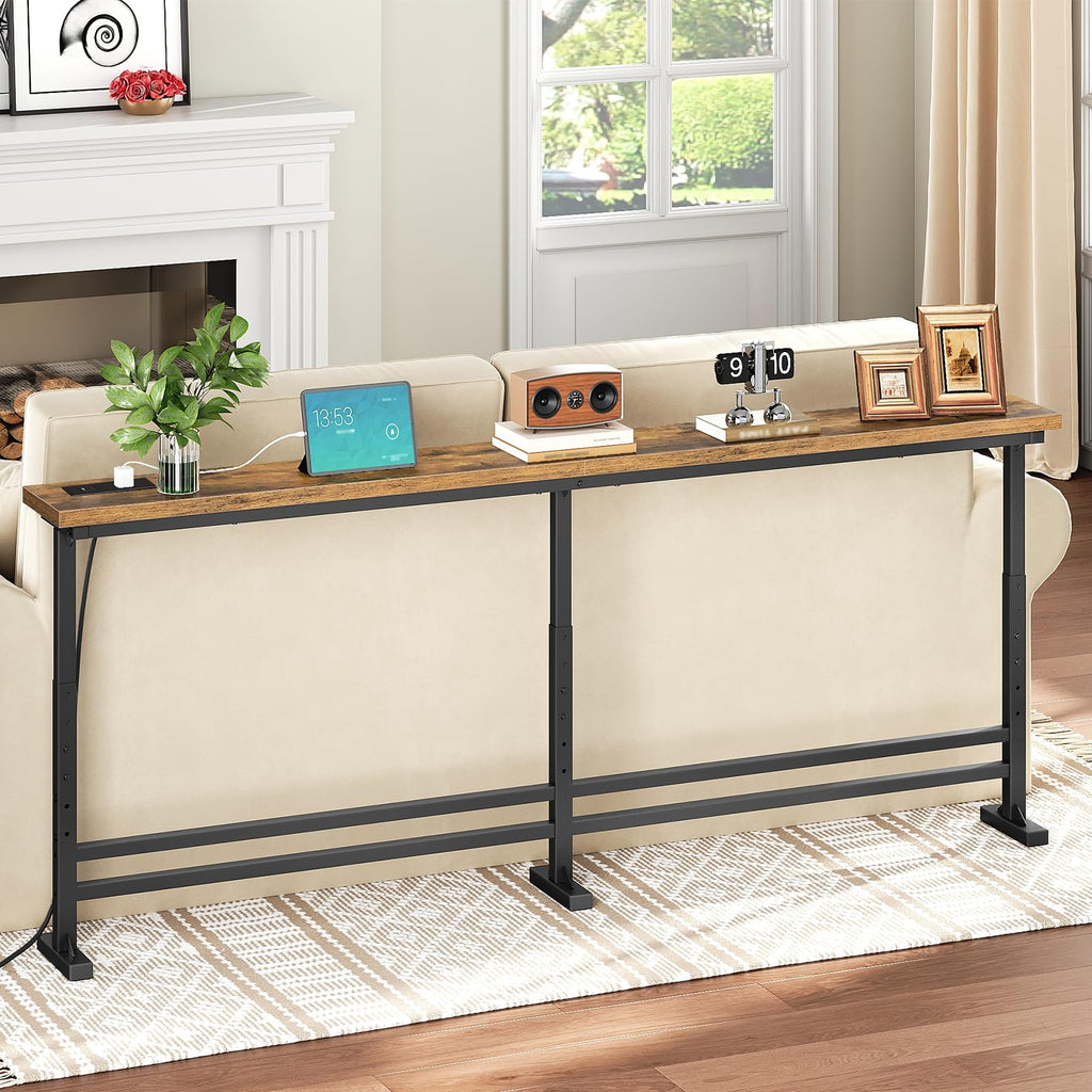 70.9" Console Table with Adjustable Height and Power Outlet V7519