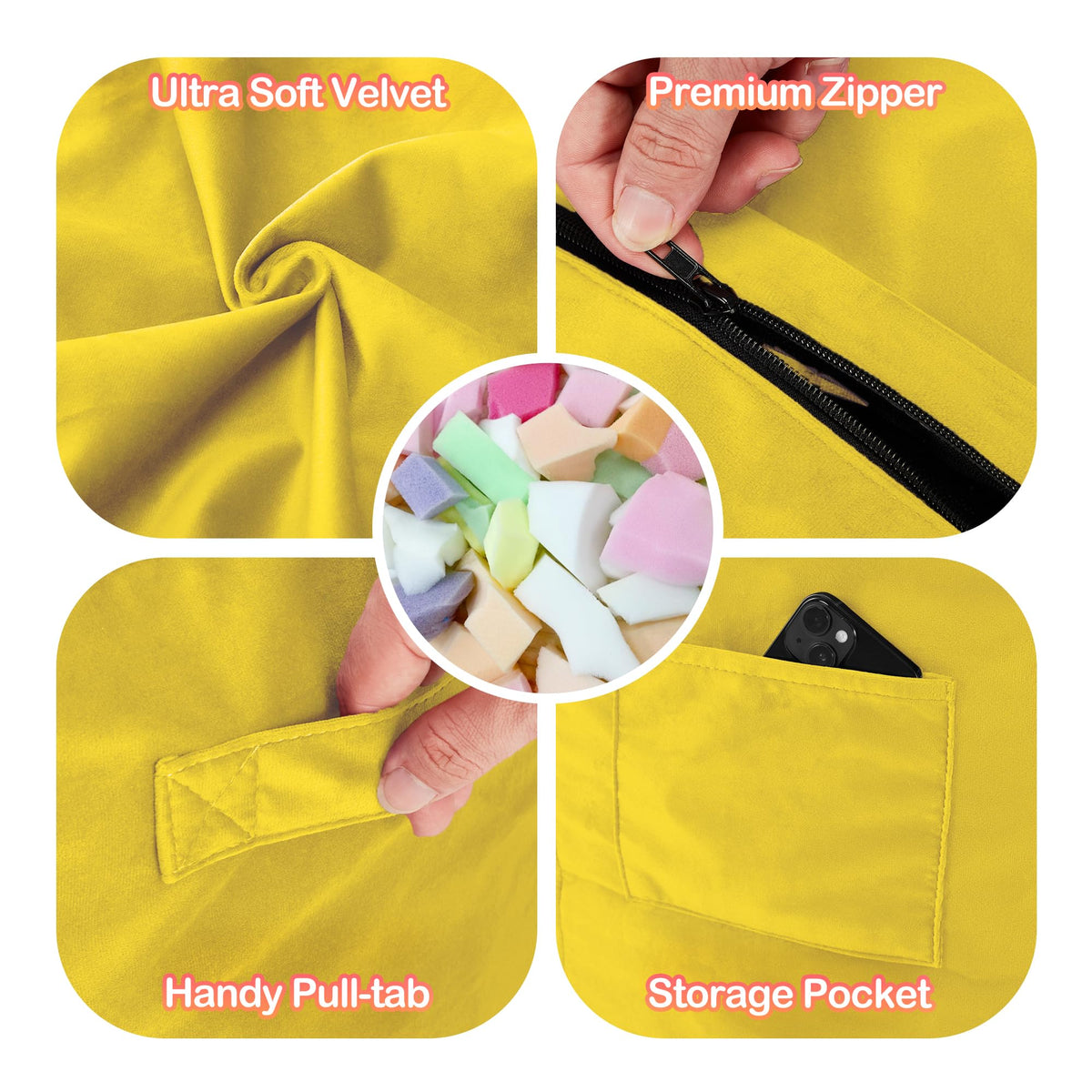 3FT Bean Bag Chair with Washable Cover P980030