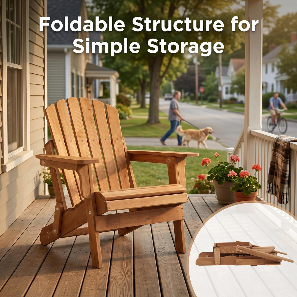 100 lbs Capacity Solid Wood Adirondack Chair M2802
