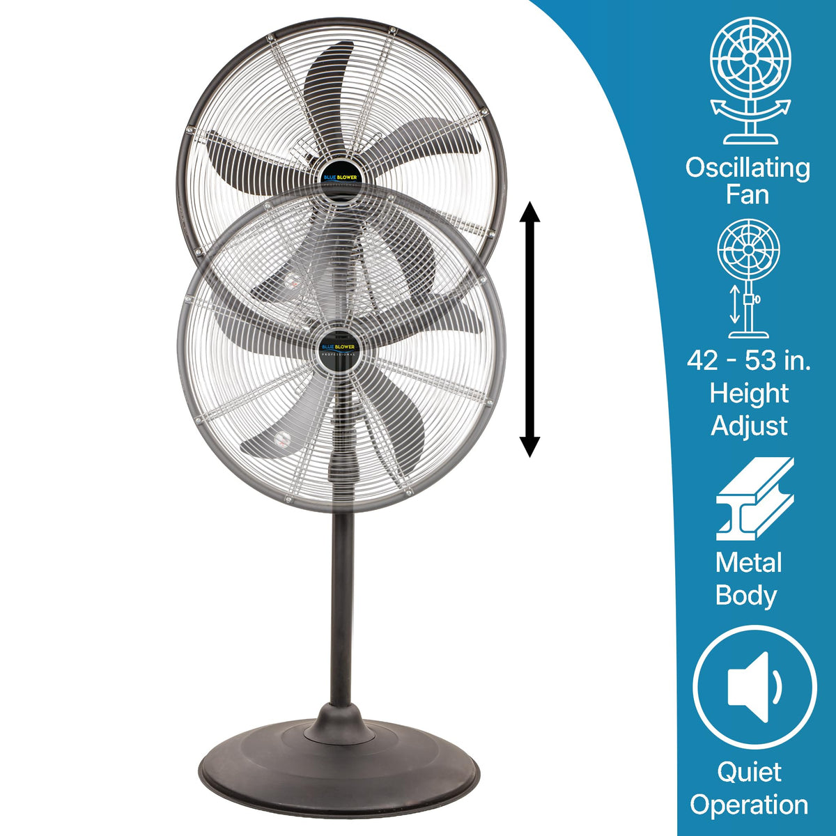 Blue High Velocity Oscillating Pedestal Fan A61962