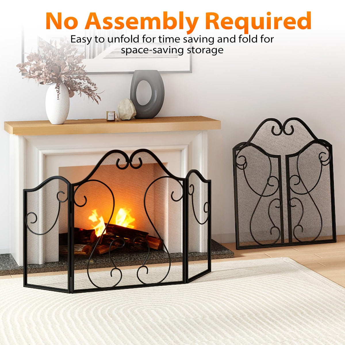 Foldable Fireplace Screen J231727
