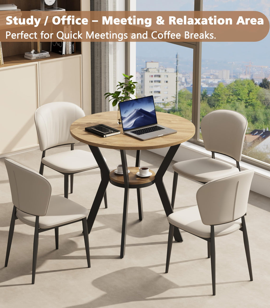 31.5" Round Kitchen Table with Storage A19187