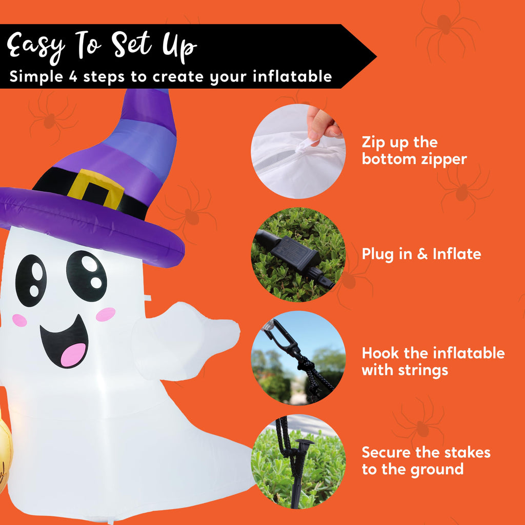 Halloween Inflatables Ghost Outdoor Decorations with LED U6390