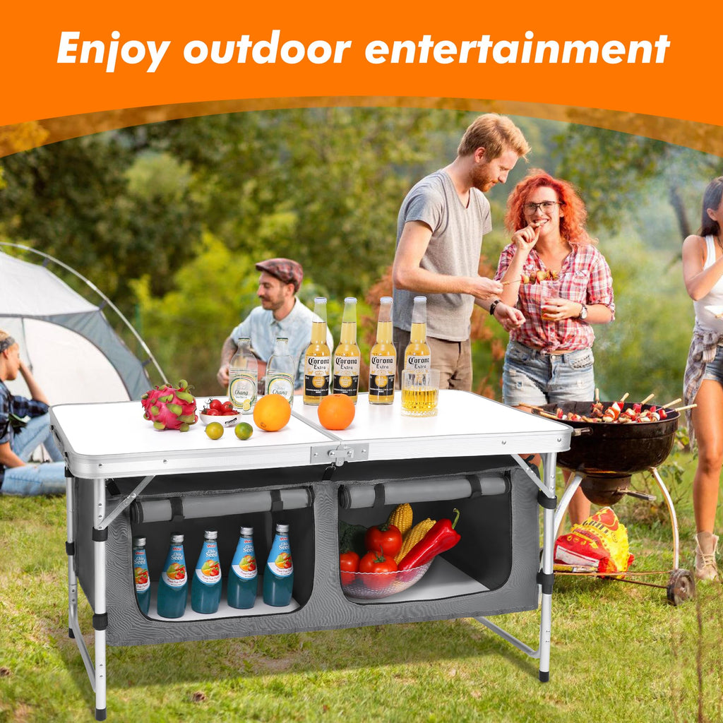 Camping Folding Aluminum Table with Adjustable Legs G97064