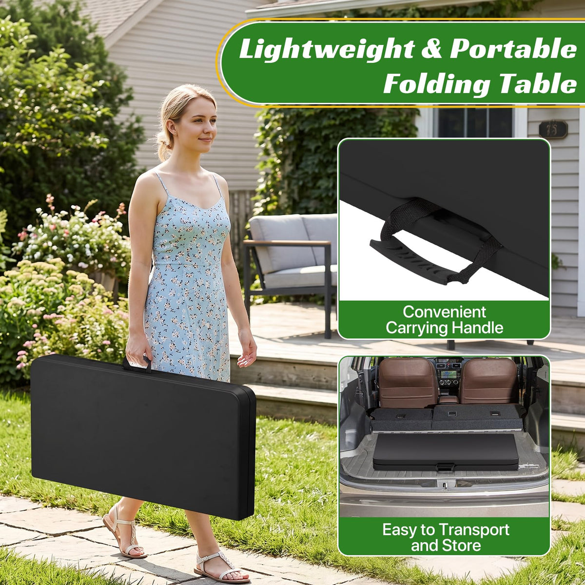 34" Square Folding Table, Black P6022