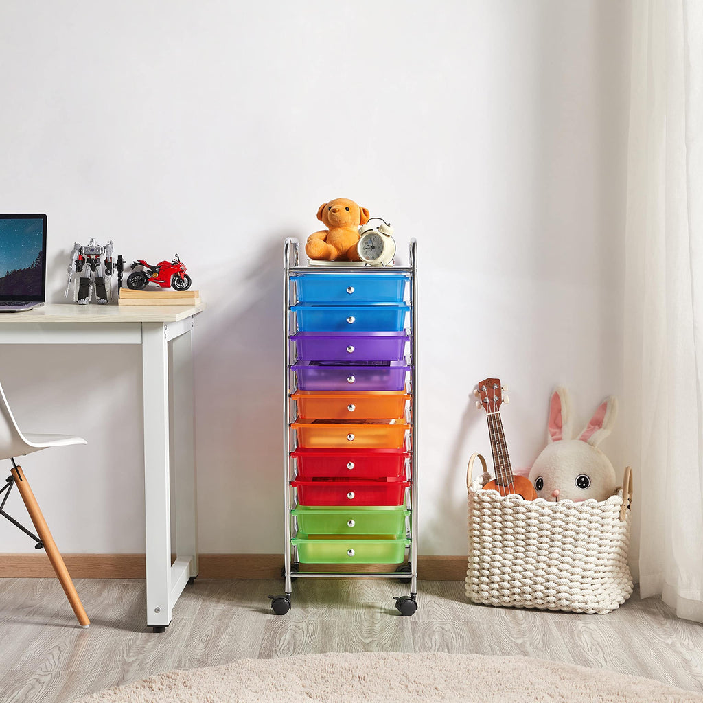 10 Drawer Rolling Storage Cart with Wheels D548