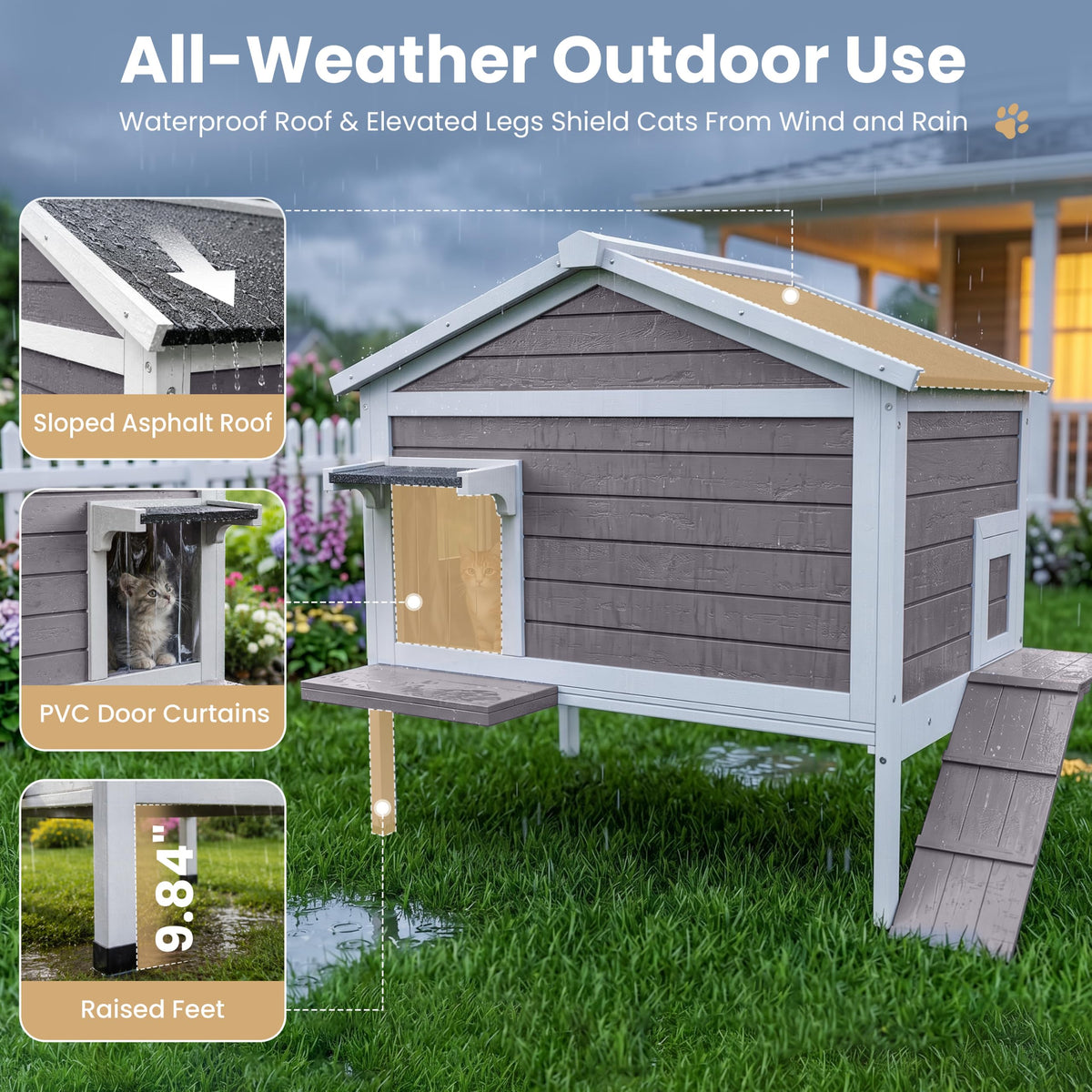 Insulated Outdoor Cat House Z778