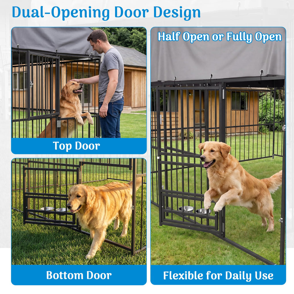 10×10FT Outdoor Dog Kennel with Roof R202293
