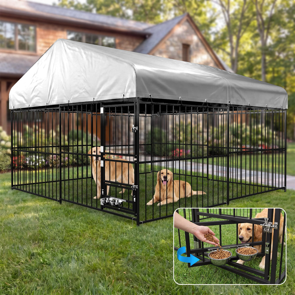 10×10FT Outdoor Dog Kennel with Roof R202293