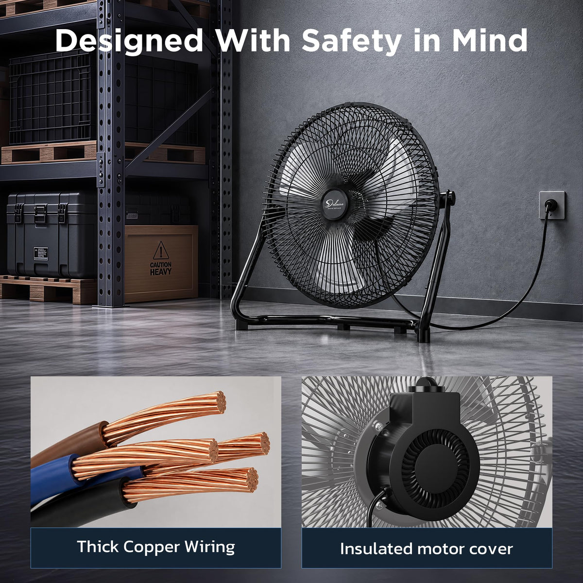 20-Inch 3-Speed High Velocity Industrial Floor Fan V610350