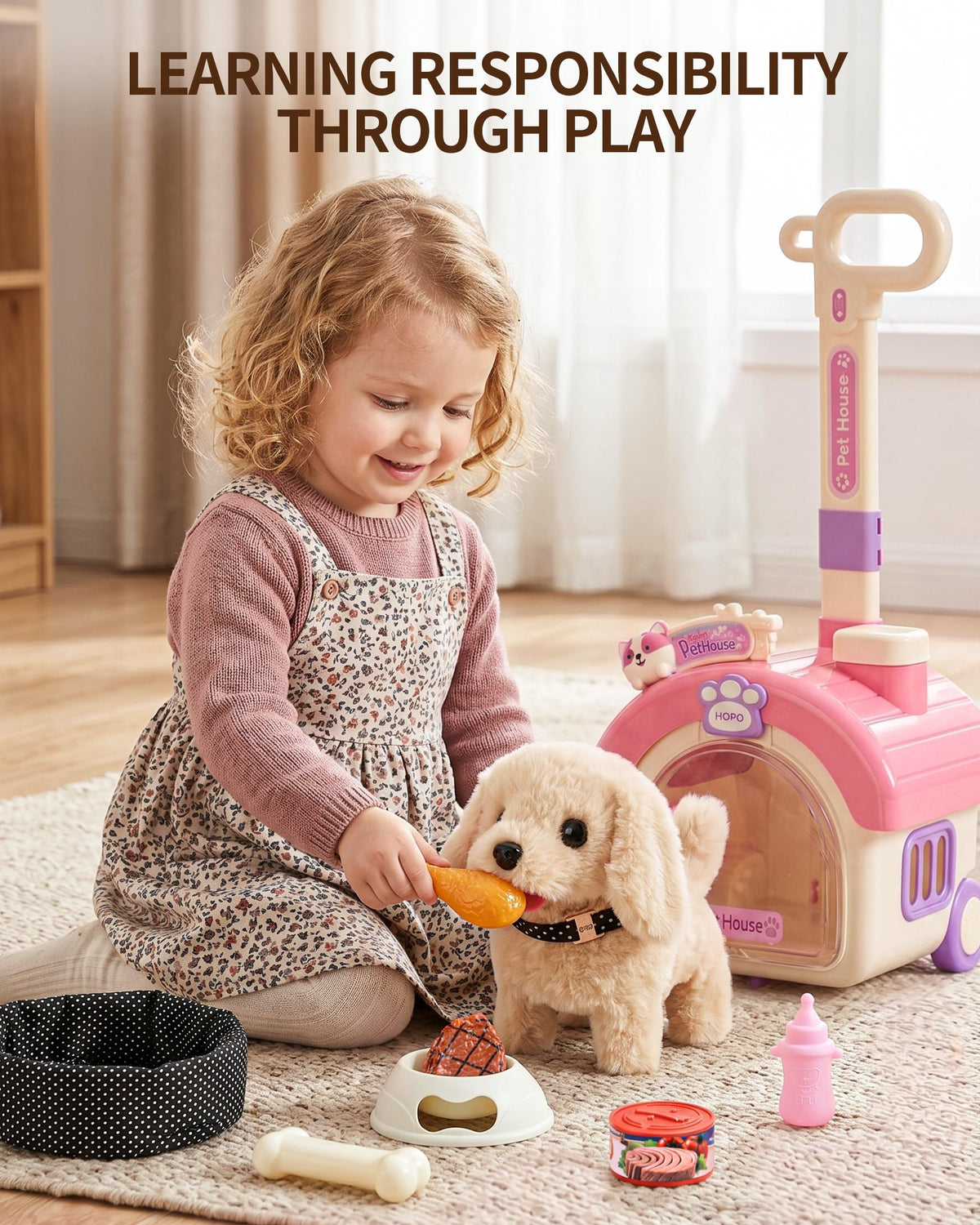 Dog Toy with Portable Puppy Stroller Q11672