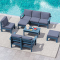 9 Pieces Blue Outdoor Sectional Sofa Set F768